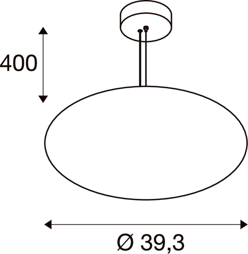 SLV OLYPSO 40, Pendant light, E27, Pendant length 400 cm, 1 x max. 40W, black 1010413