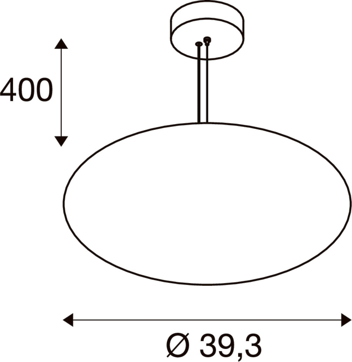 SLV OLYPSO 40, Pendant light, E27, Pendant length 400 cm, 1 x max. 40W, gold 1010414