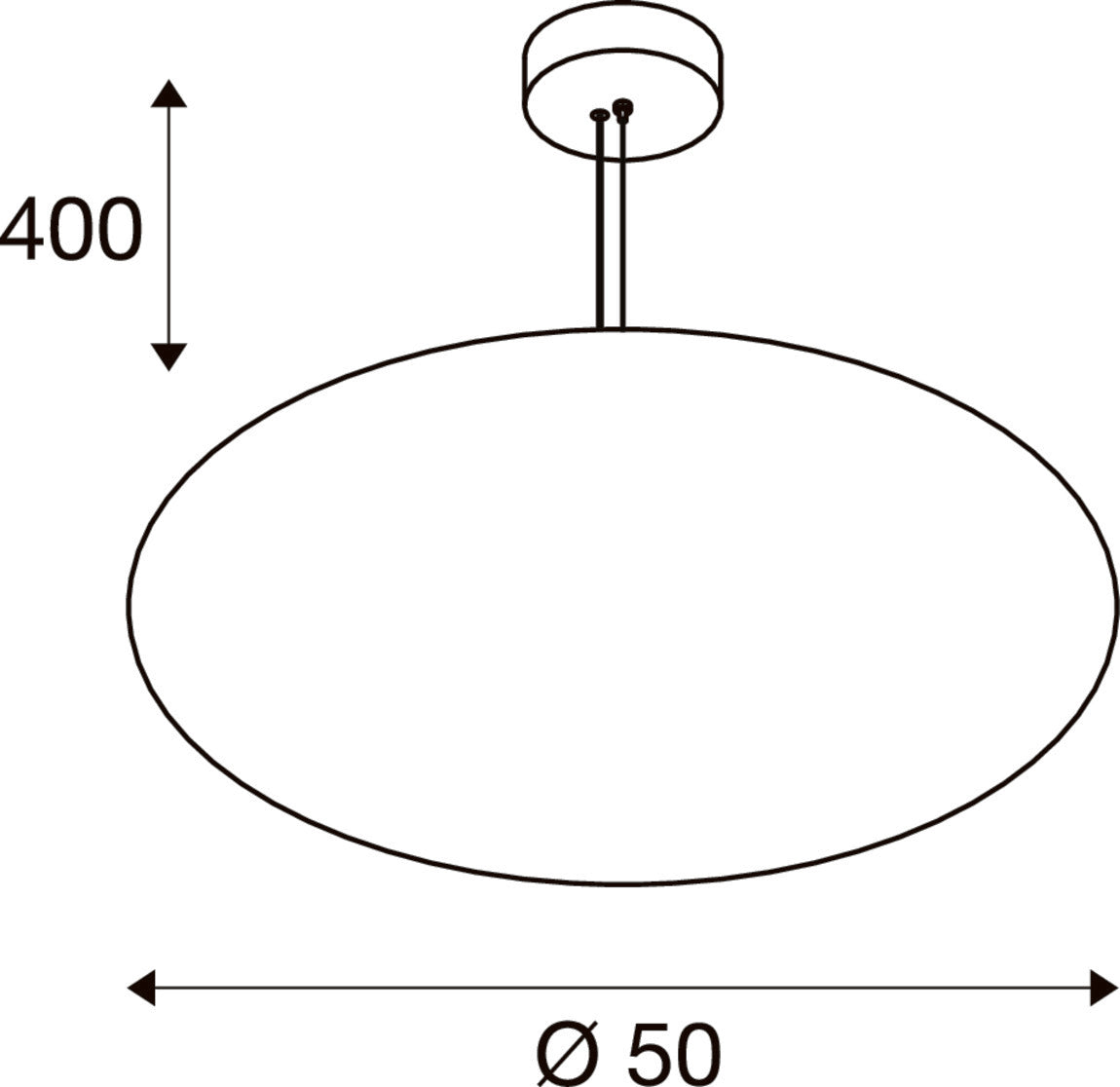 SLV OLYPSO 50, Pendant light, E27, Pendant length 400 cm, 1 x max. 40W, black 1010415