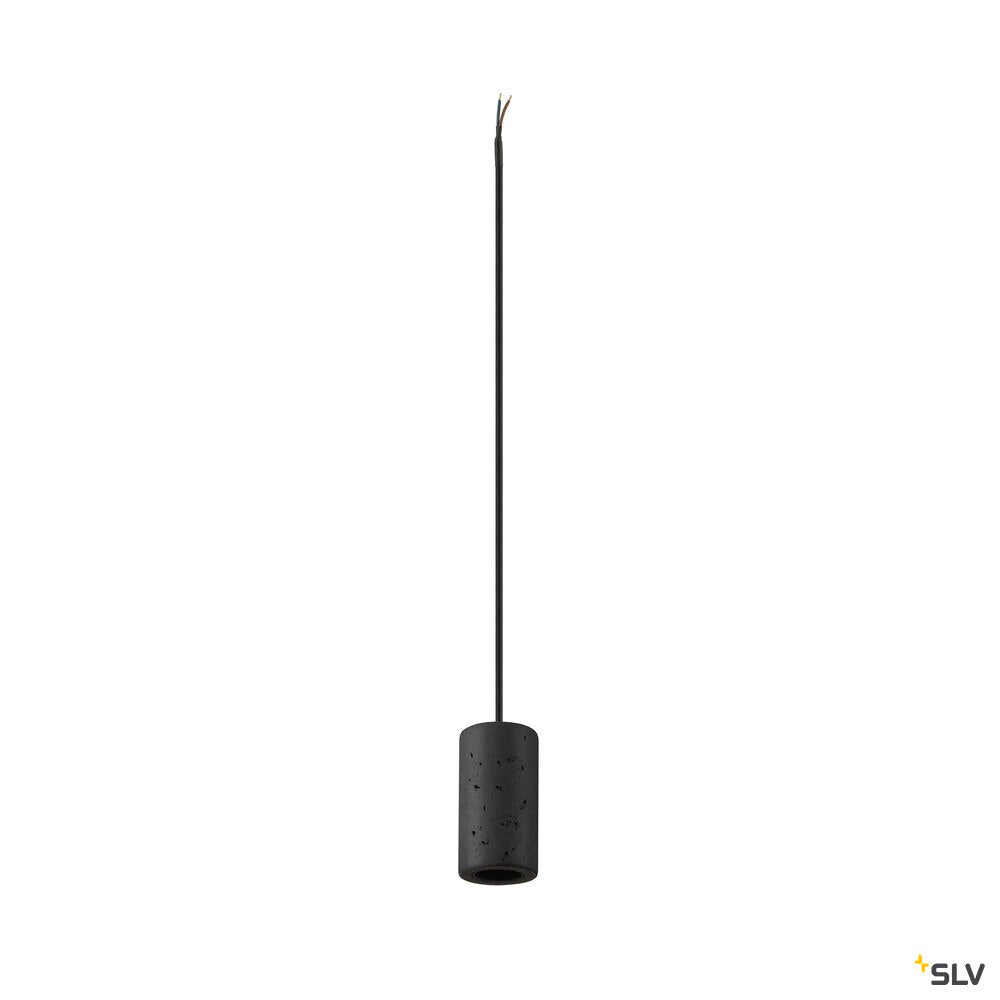 SLV FITU PD, E27, stone, pendant light, pendant length 500 cm, open cable end, 1 x max. 15W, black 1010417
