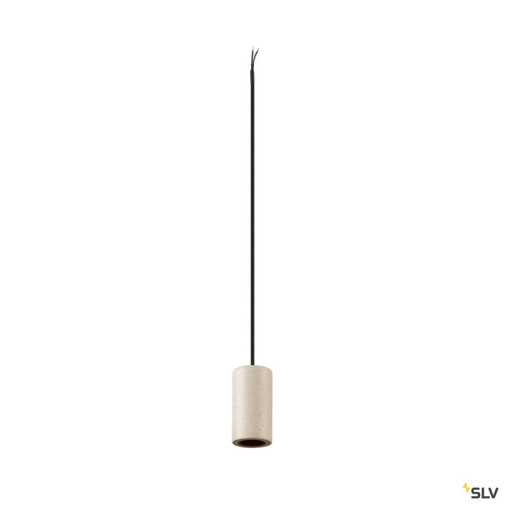 SLV FITU PD, E27, stone, pendant light, pendant length 500 cm, open cable end, 1 x max. 15W, beige 1010418