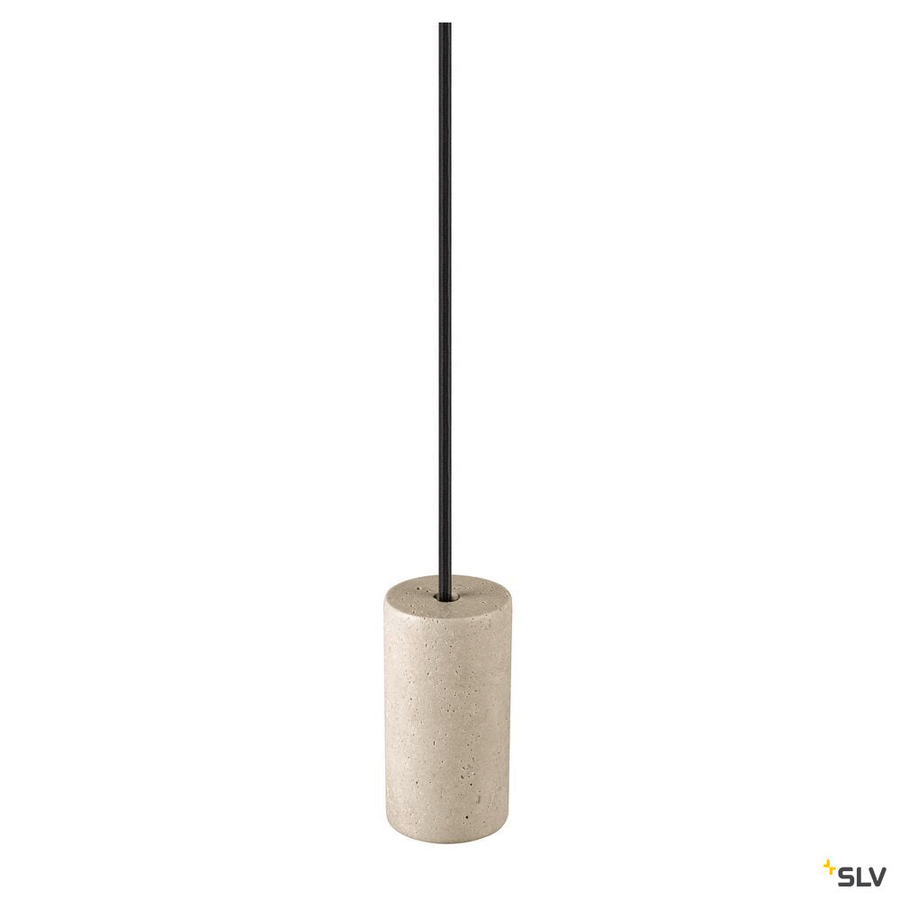 SLV FITU PD, E27, stone, pendant light, pendant length 500 cm, open cable end, 1 x max. 15W, beige 1010418