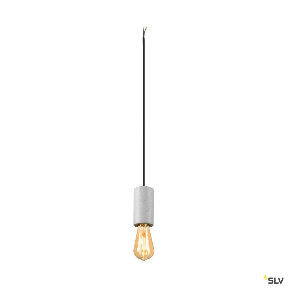 SLV FITU PD, E27, stone, pendant light, pendant length 500 cm, open cable end, 1 x max. 15W, grey 1010419