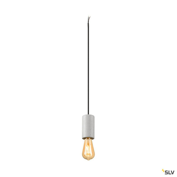 SLV FITU PD, E27, stone, pendant light, pendant length 500 cm, open cable end, 1 x max. 15W, grey 1010419