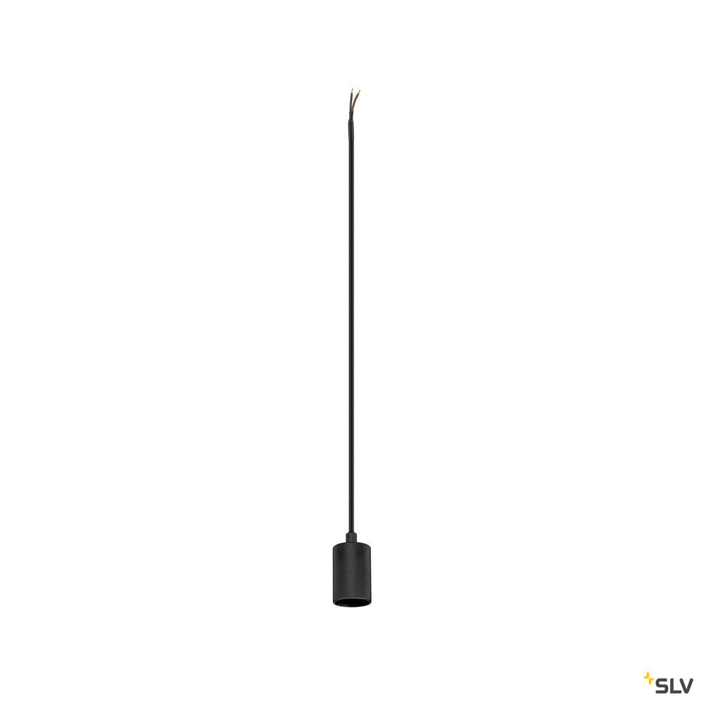 SLV FITU PD, E27, ribbed, pendant light, pendant length 500 cm, open cable end, 1 x max. 15W, black 1010420