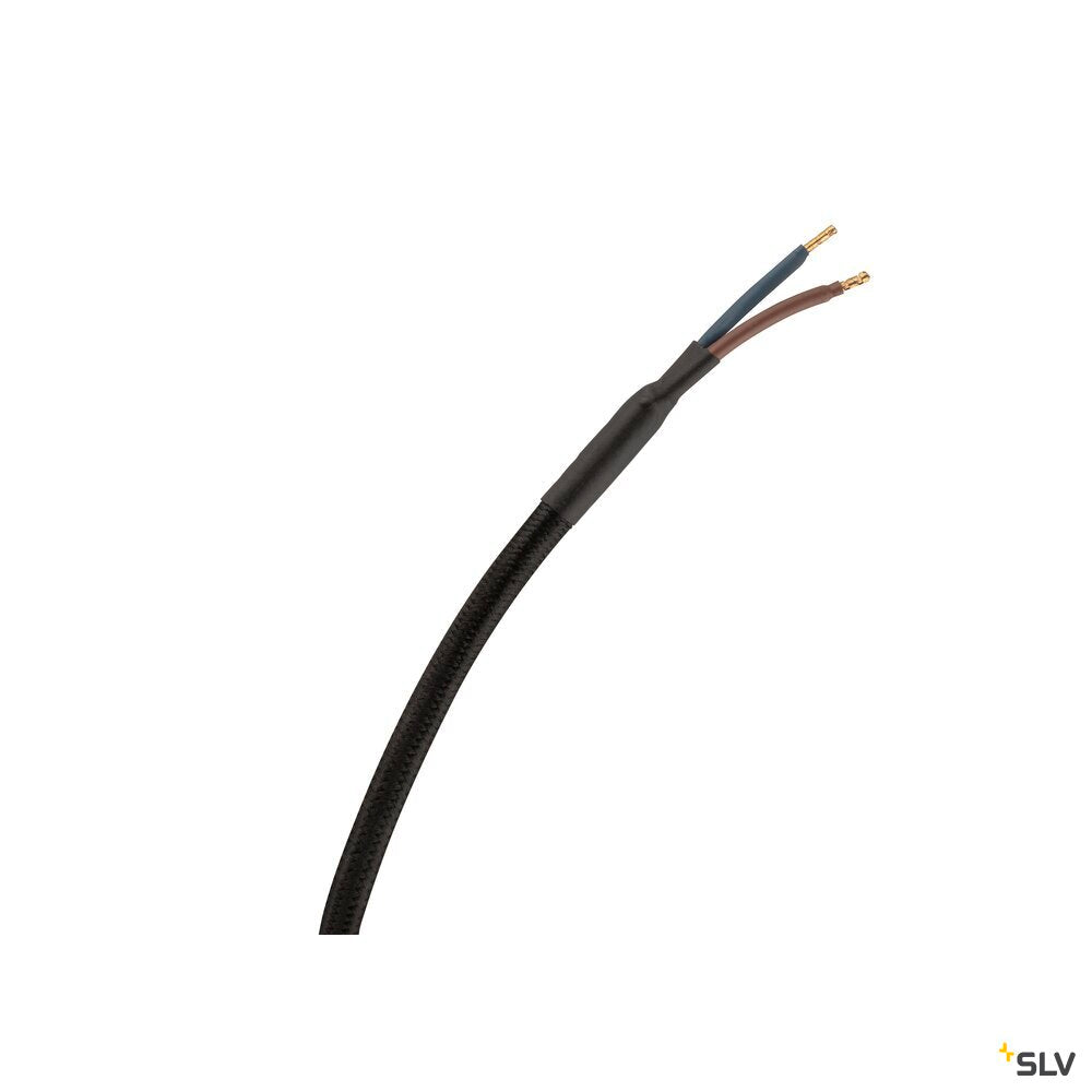 SLV FITU PD, E27, ribbed, pendant light, pendant length 500 cm, open cable end, 1 x max. 15W, black 1010420