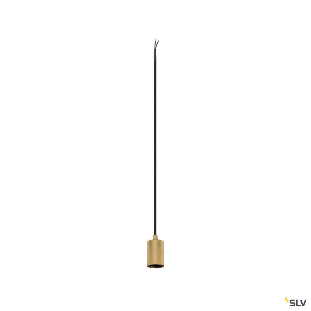 SLV FITU PD, E27, ribbed, pendant light, pendant length 500 cm, open cable end, 1 x max. 15W, gold 1010421