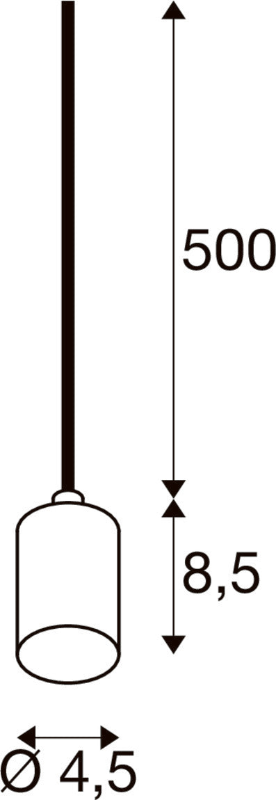 SLV FITU PD, E27, ribbed, pendant light, pendant length 500 cm, open cable end, 1 x max. 15W, gold 1010421