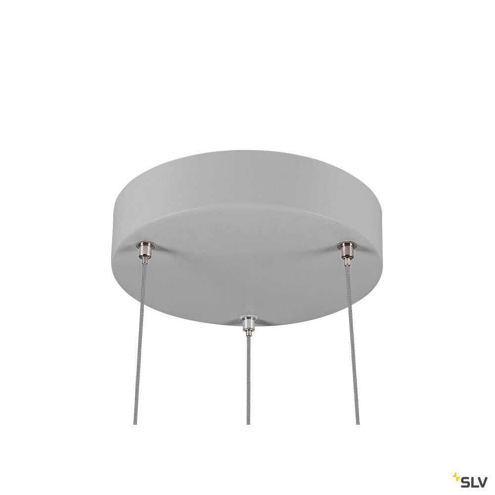 SLV PANEL 60, pendant light, round, PHASE, pendant length 200 cm, 3000/4000K, 90°, grey 1010427