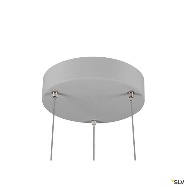 SLV PANEL 60, pendant light, round, PHASE, pendant length 200 cm, 3000/4000K, 90°, grey 1010427