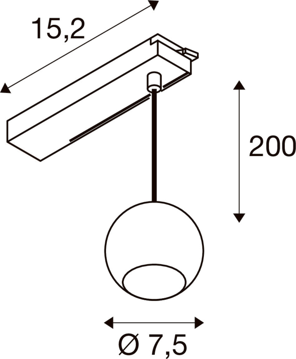 SLV LIGHT EYE® 2.0, 1~ Pendant light, Pendant length 200 cm, 3000 K, 30°, white / black 1010455
