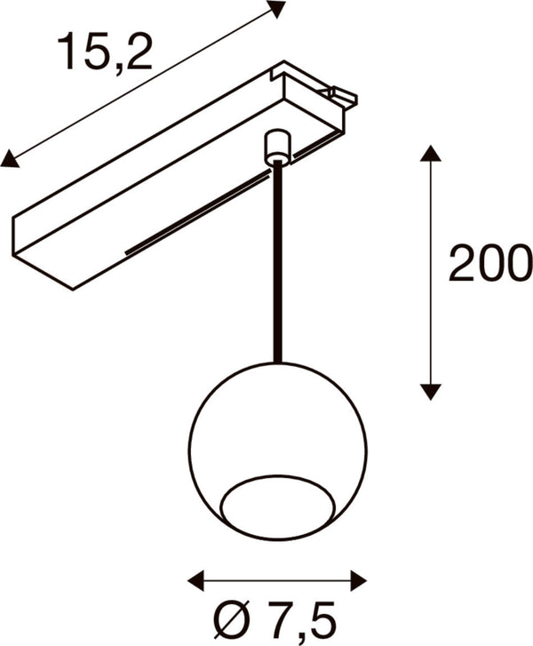 SLV LIGHT EYE® 2.0, 1~ Pendant light, Pendant length 200 cm, 3000 K, 30°, white / black 1010455