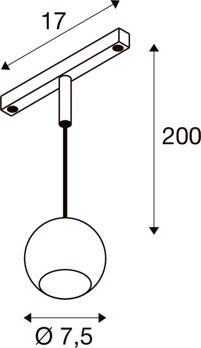 SLV LIGHT EYE® 2.0, 48V pendant light, DALI, pendant length 200 cm, 3000K, 30°, black 1010462