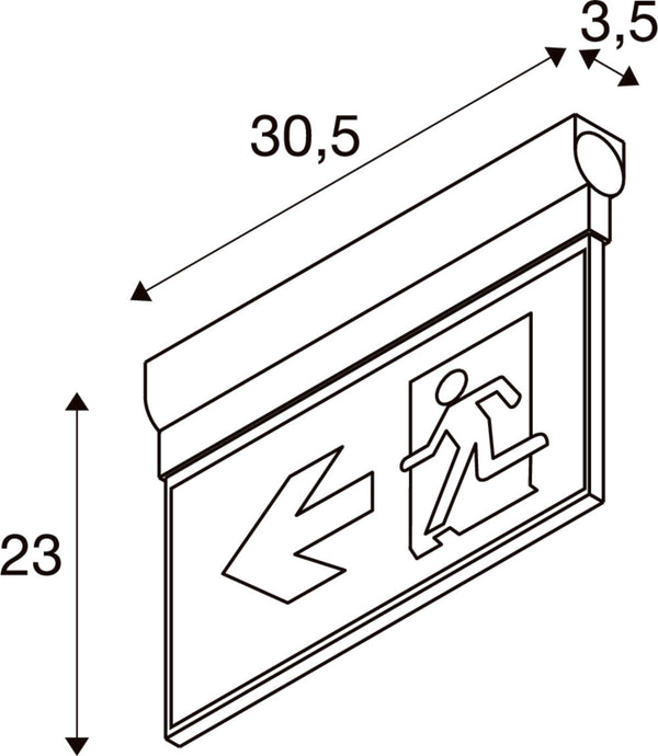 SLV P-LIGHT, wall and ceiling-mounted light, rectangular, 6000K, 3W, white / transparent 1010504