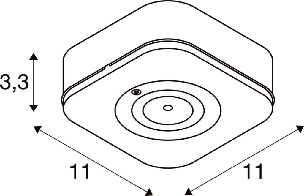 SLV P-LIGHT, Ceiling-mounted light, square, 6000K, 1.2W, white 1010508