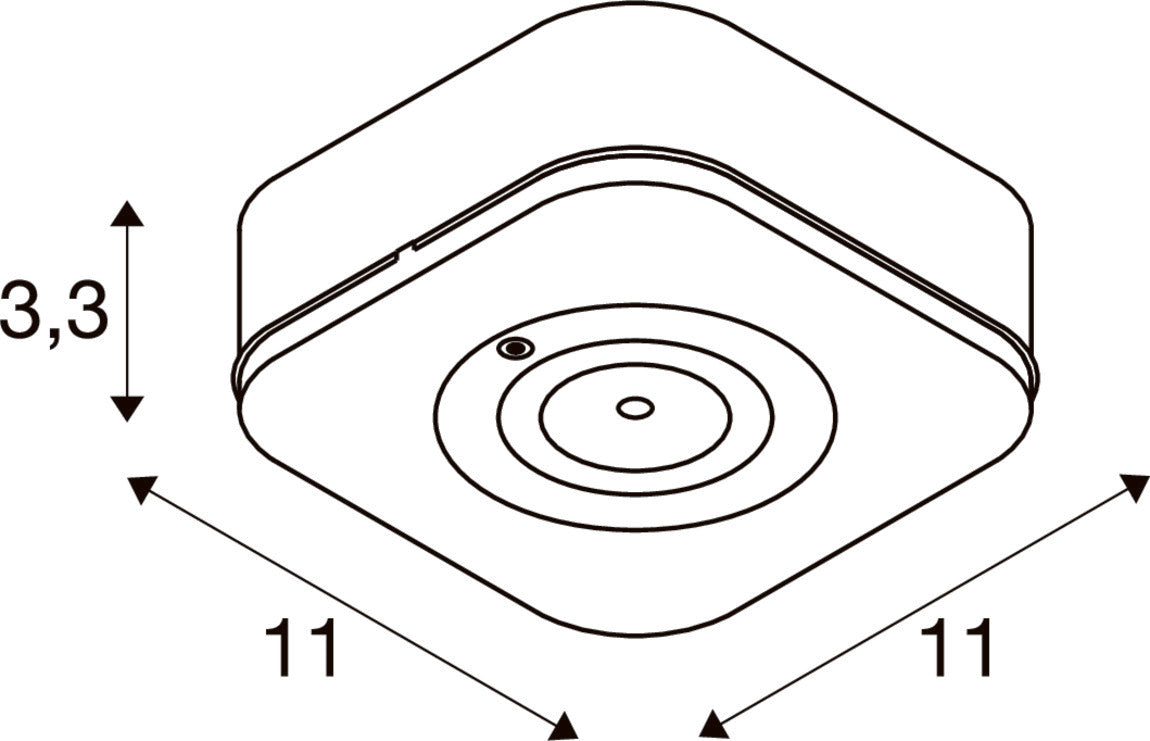 SLV P-LIGHT, Ceiling-mounted light, square, 6000K, 1.2W, white 1010508