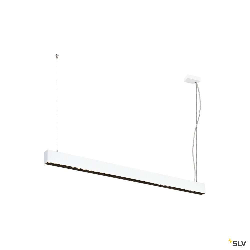 SLV GLENOS® PRO, pendant light, 1.2m, DALI, UGR16, pendant length 210 cm, 3000K, 75°, white / black 1010509