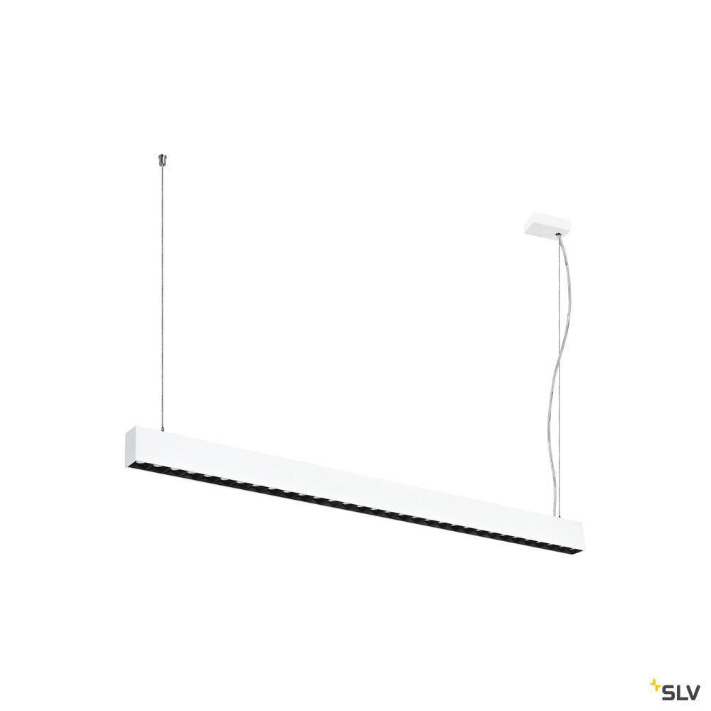 SLV GLENOS® PRO, pendant light, 1.2m, DALI, UGR16, pendant length 210 cm, 3000K, 75°, white / black 1010509