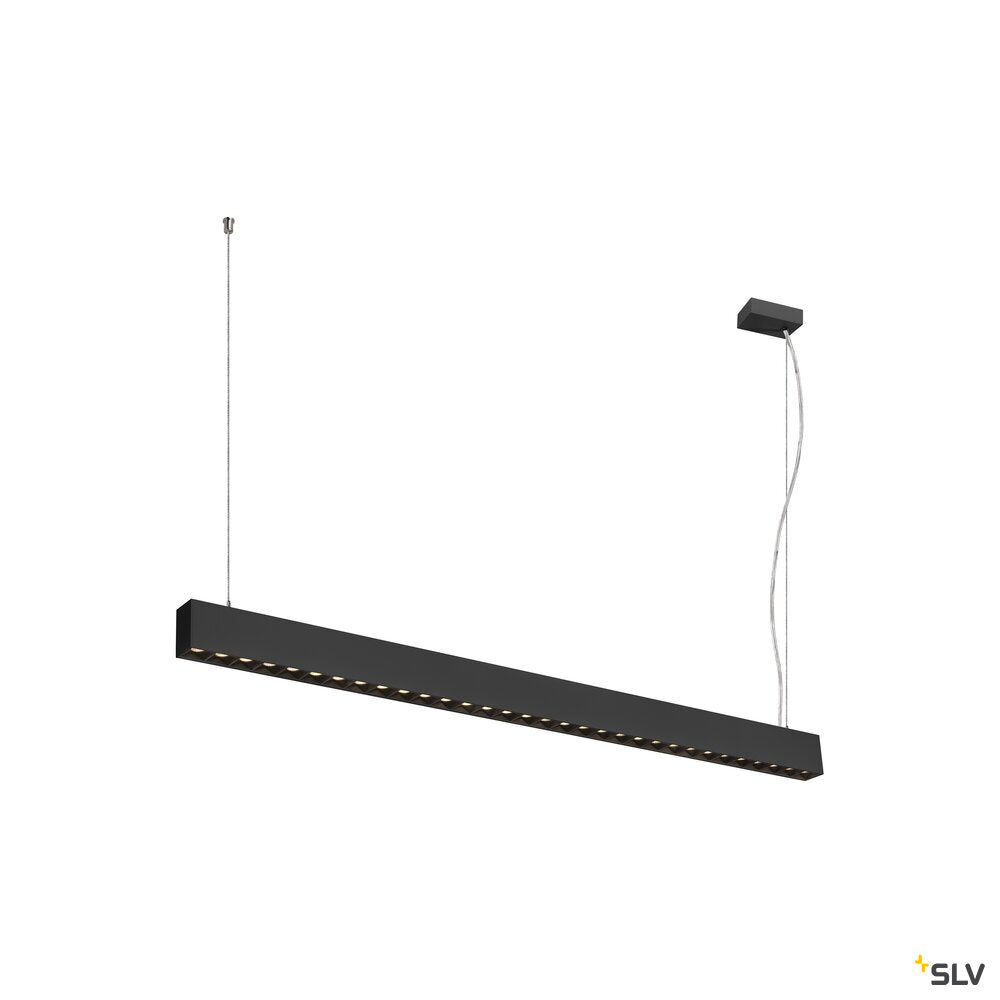 SLV GLENOS® PRO, pendant light, 1.2m, DALI, UGR16, pendant length 210 cm, 3000K, 75°, black 1010510