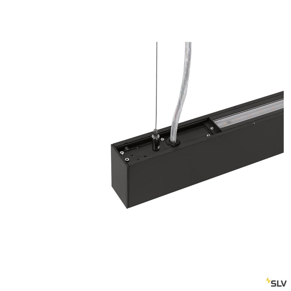 SLV GLENOS® PRO, pendant light, 1.2m, DALI, UGR16, pendant length 210 cm, 3000K, 75°, black 1010510
