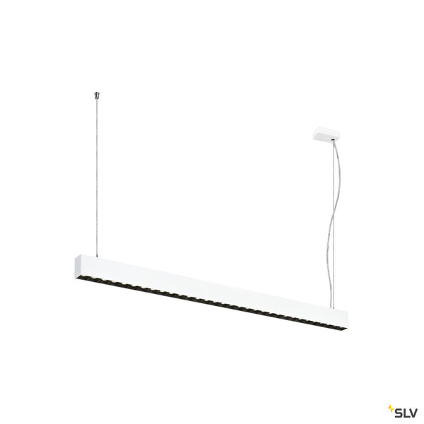 SLV GLENOS® PRO, pendant light, 1.2m, DALI, UGR16, pendant length 210 cm, 4000K, 75°, white / black 1010511
