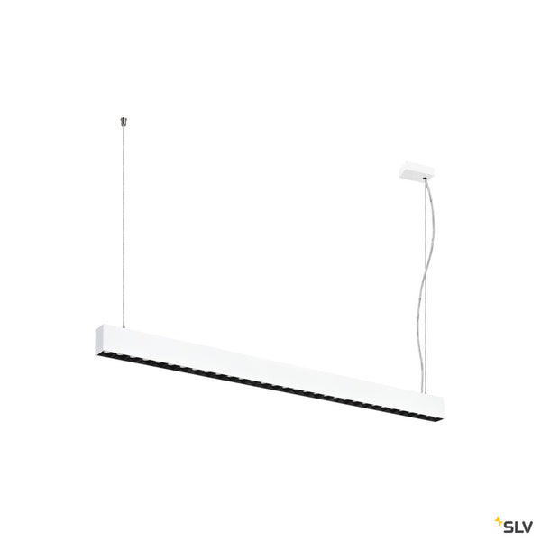 SLV GLENOS® PRO, pendant light, 1.2m, DALI, UGR16, pendant length 210 cm, 4000K, 75°, white / black 1010511