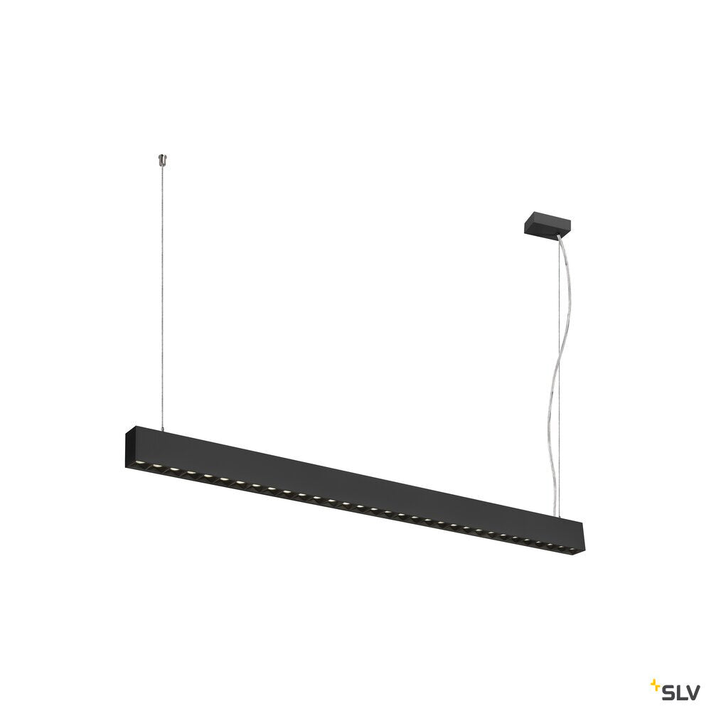 SLV GLENOS® PRO, pendant light, 1.2m, DALI, UGR16, pendant length 210 cm, 4000K, 75°, black 1010512