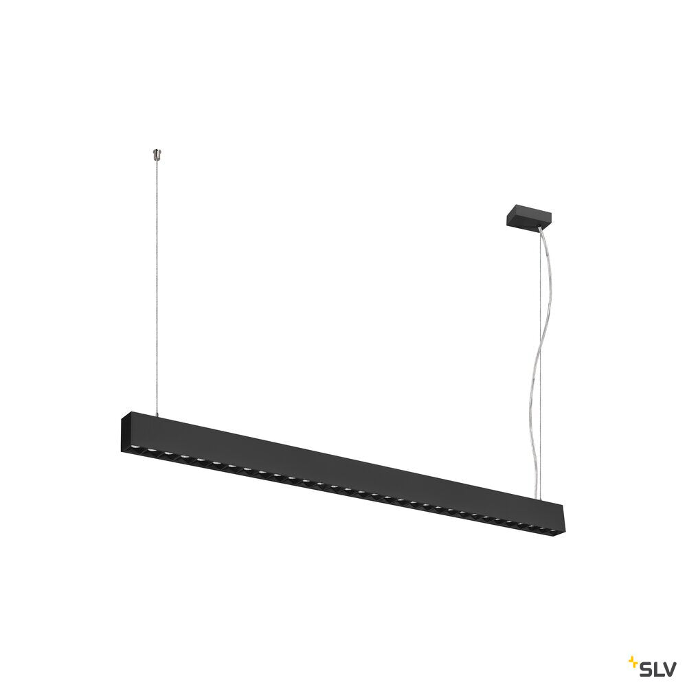 SLV GLENOS® PRO, pendant light, 1.2m, DALI, UGR16, pendant length 210 cm, 4000K, 75°, black 1010512