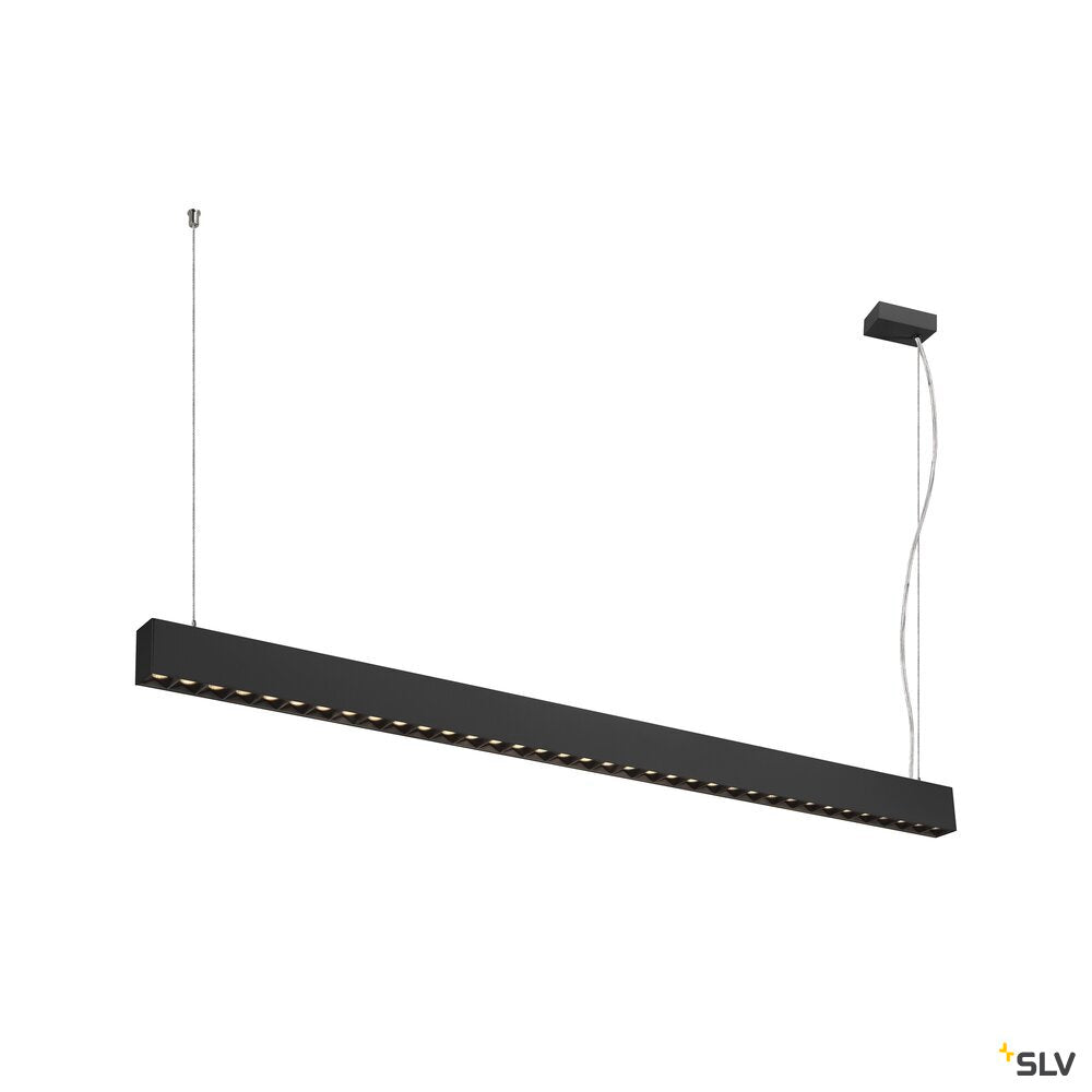 SLV GLENOS® PRO, pendant light, 1.5m, DALI, UGR16, pendant length 210 cm, 3000K, 75°, black 1010514
