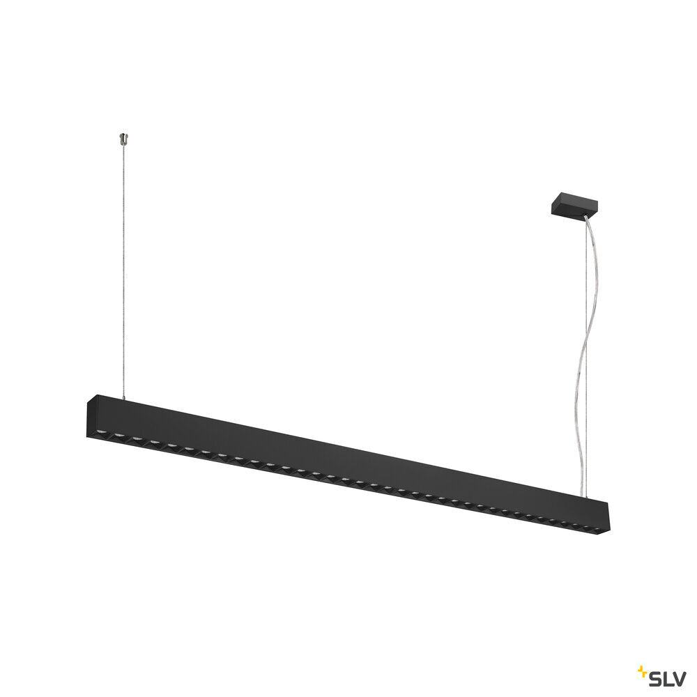 SLV GLENOS® PRO, pendant light, 1.5m, DALI, UGR16, pendant length 210 cm, 3000K, 75°, black 1010514