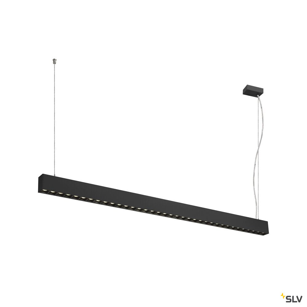 SLV GLENOS® PRO, pendant light, 1.5m, DALI, UGR16, pendant length 210 cm, 4000K, 75°, black 1010516
