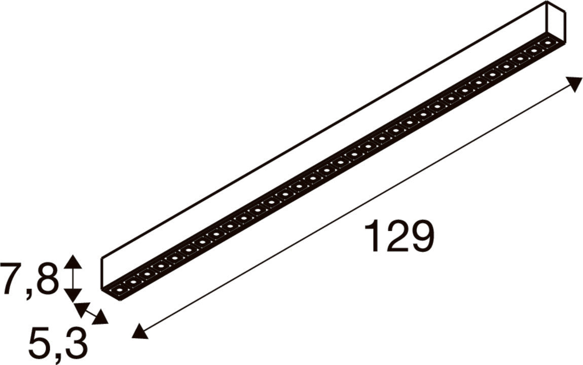 SLV GLENOS® PRO, Ceiling-mounted light, 1.2m, DALI, UGR19, 3000K, 30W, 75°, black 1010518