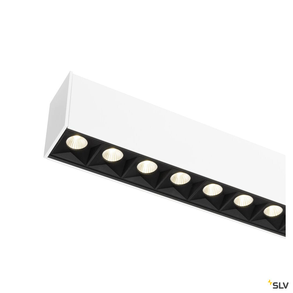 SLV GLENOS® PRO, Ceiling-mounted light, 1.2m, DALI, UGR19, 4000K, 30W, 75°, white / black 1010519