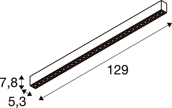 SLV GLENOS® PRO, Ceiling-mounted light, 1.2m, DALI, UGR19, 4000K, 30W, 75°, black 1010520