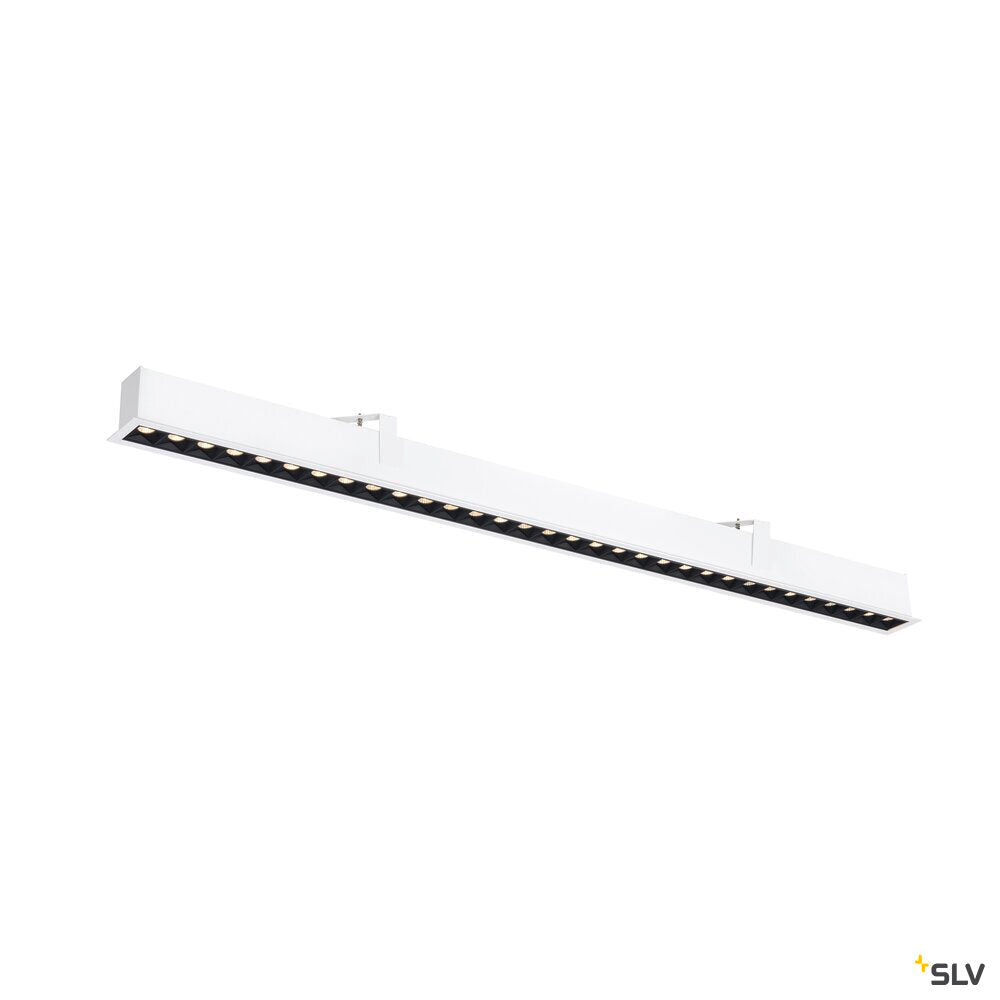 SLV GLENOS® PRO, Recessed ceiling light, 1.2m, DALI, UGR19, 3000K, 75°, IP20, white / black 1010521