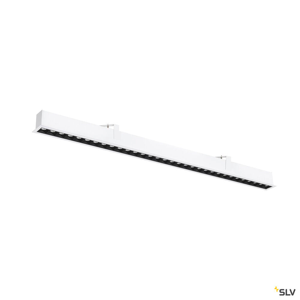 SLV GLENOS® PRO, Recessed ceiling light, 1.2m, DALI, UGR19, 4000K, 75°, IP20, white / black 1010523