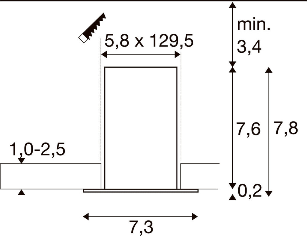 SLV GLENOS® PRO, Recessed ceiling light, 1.2m, DALI, UGR19, 4000K, 75°, IP20, white / black 1010523