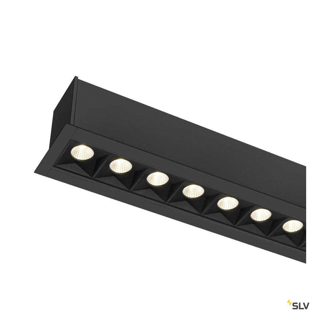 SLV GLENOS® PRO, Recessed ceiling light, 1.2m, DALI, UGR19, 4000K, 75°, IP20, black 1010524