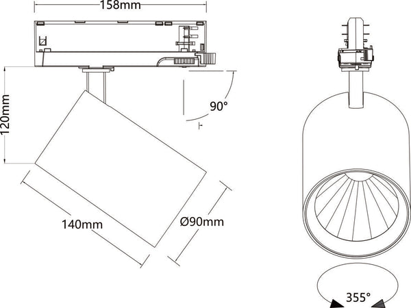 SLV TRACKSPOT, P90 3PH. 33 930 MB ML WH 1010600
