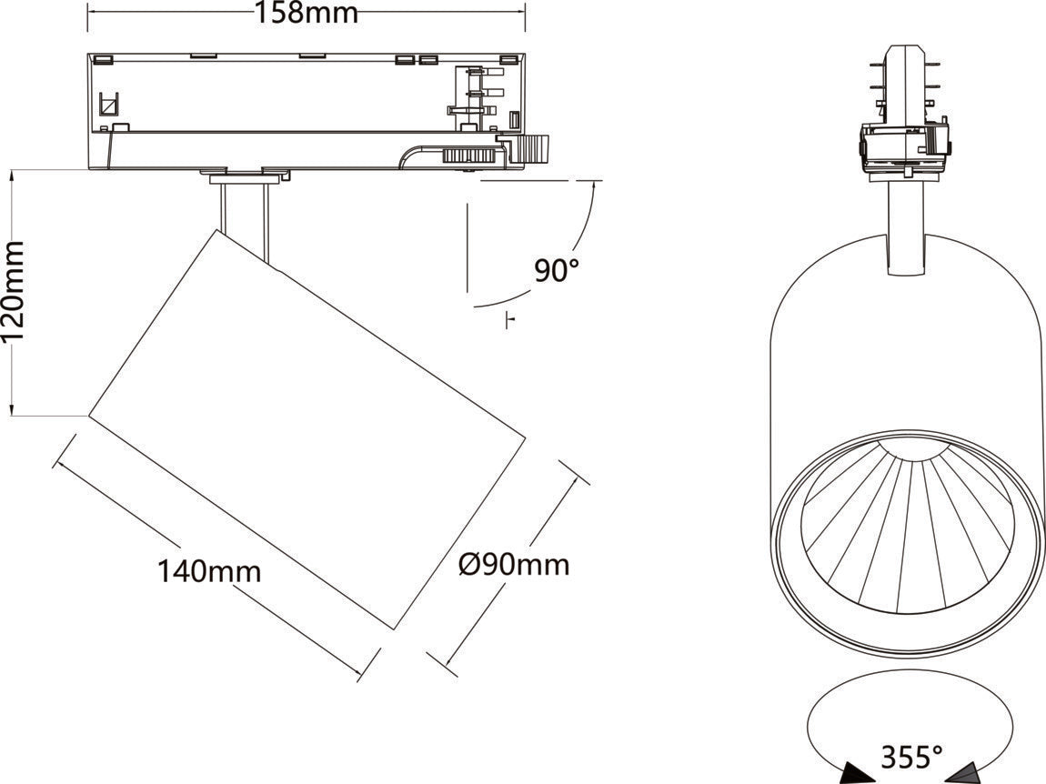 SLV TRACKSPOT, P90 3PH. 34 940 MB ML WH 1010602