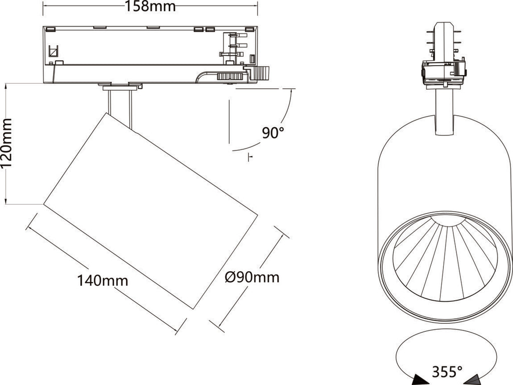 SLV TRACKSPOT, P90 3PH. 58 940 VWB ML BK 1010613