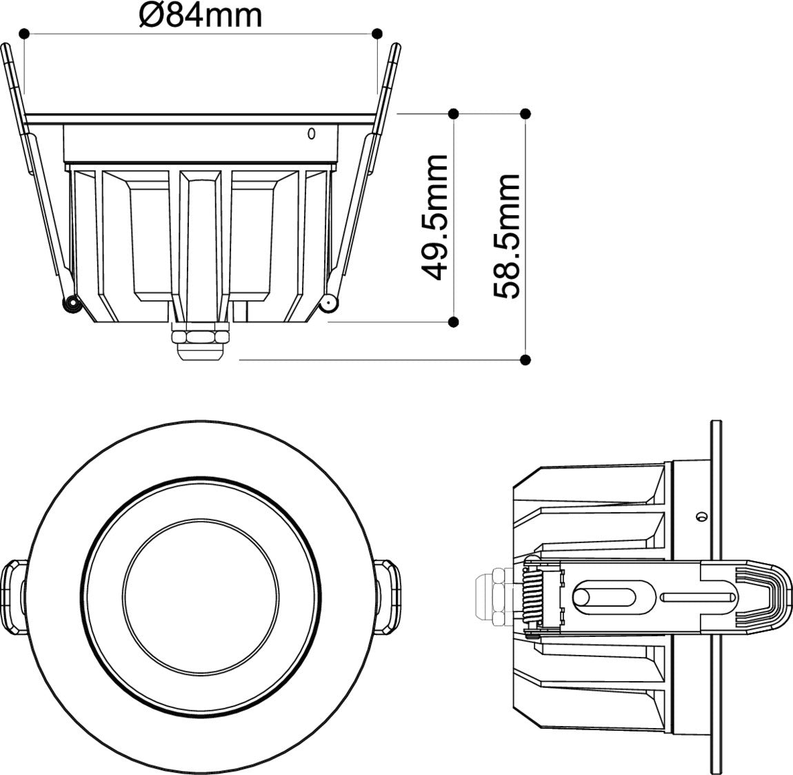 SLV DOWNLIGHT P, 84 12 HG 840 60 ML DALI WH IP54 1010755