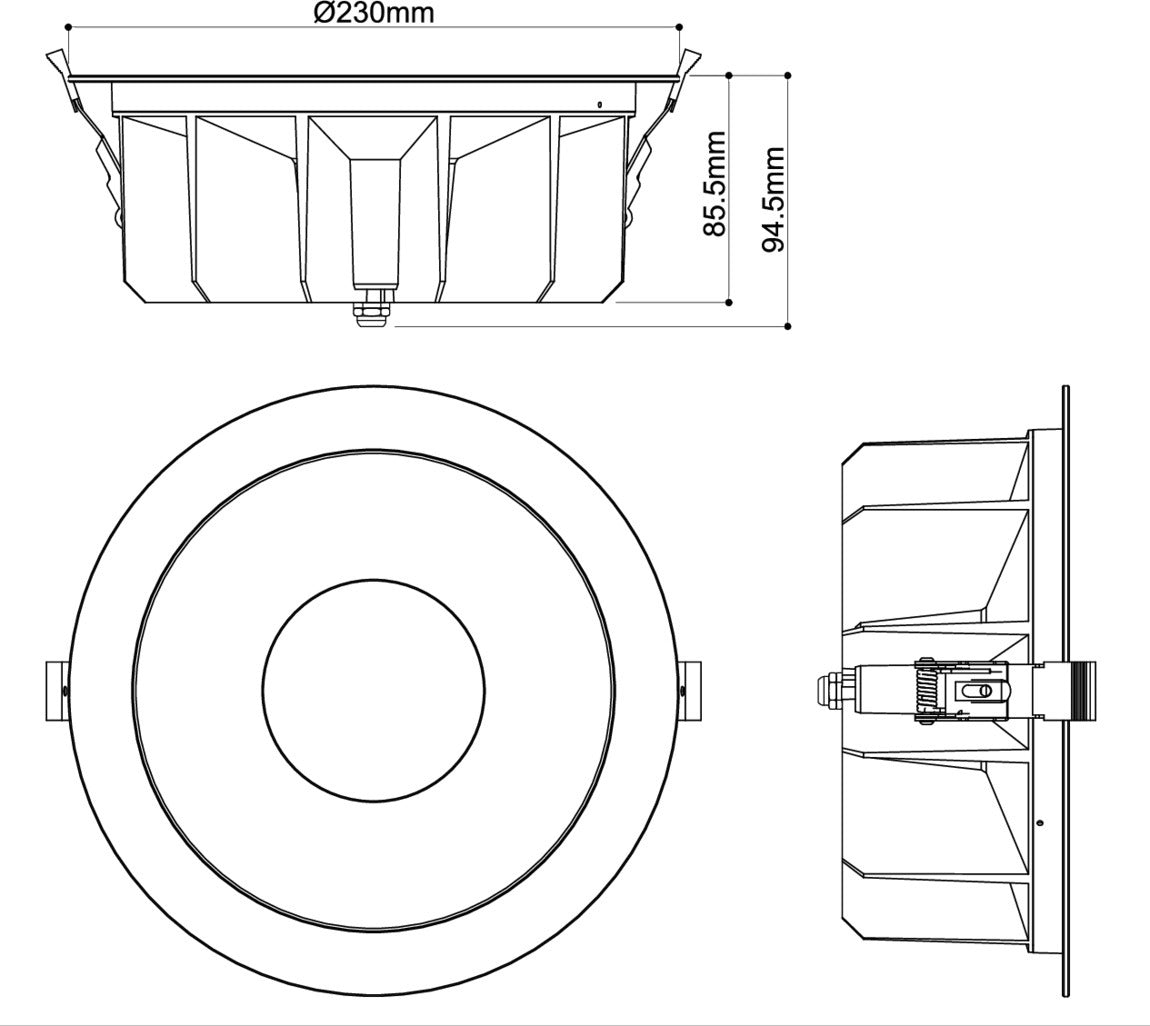 SLV DOWNLIGHT P, 230 40 HG 840 60 ML DALI WH IP54 1010767