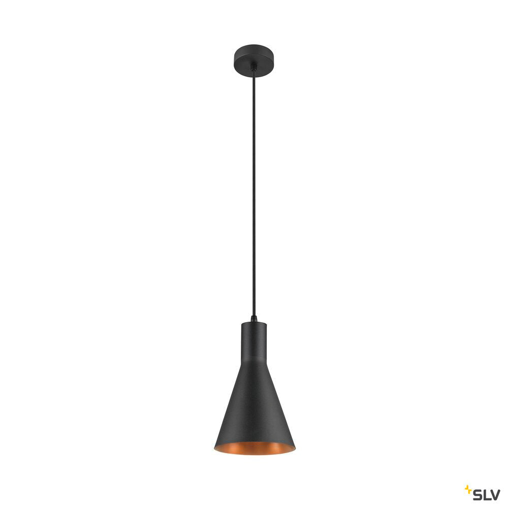 SLV LALU® SET, pendant light, E27 base, CONE 15, pendant length 200 cm, 1 x max. 7.5W, black 1010785