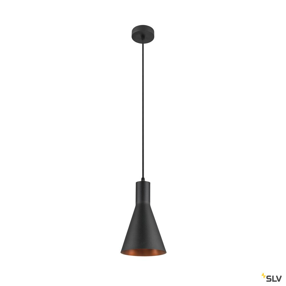 SLV LALU® SET, pendant light, E27 base, CONE 15, pendant length 200 cm, 1 x max. 7.5W, black 1010785