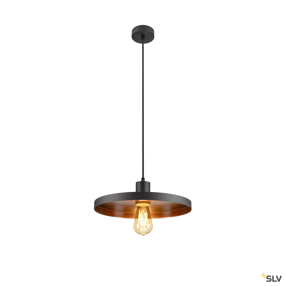 SLV LALU® SET, pendant light, E27 base, PLATE 33, pendant length 200 cm, 1 x max. 7.5W, black 1010788