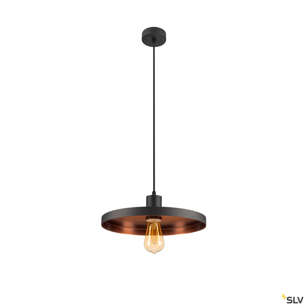 SLV LALU® SET, pendant light, E27 base, PLATE 33, pendant length 200 cm, 1 x max. 7.5W, black 1010788