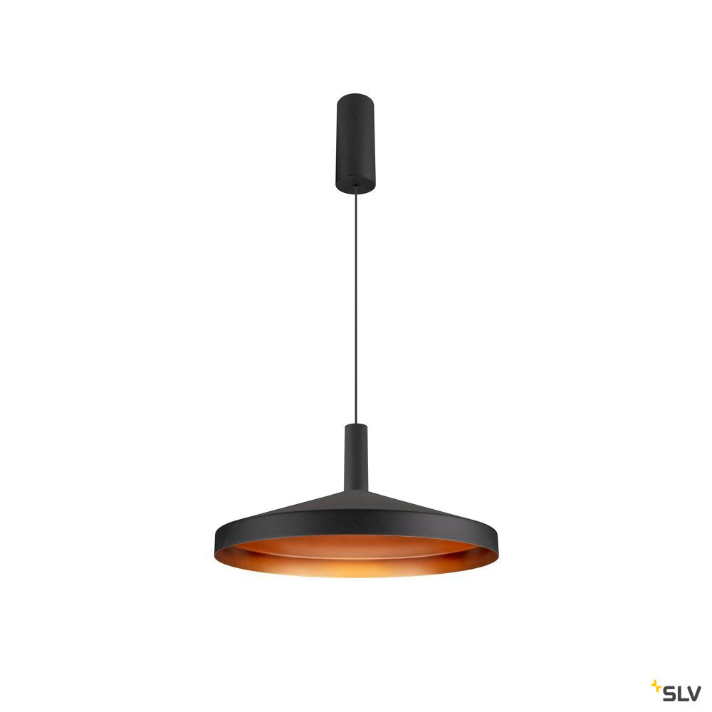 SLV LALU® SET, pendant light, LED base, TETRA 36, PHASE, pendant length 200 cm, 2700/3000 K, 40°, black 1010791