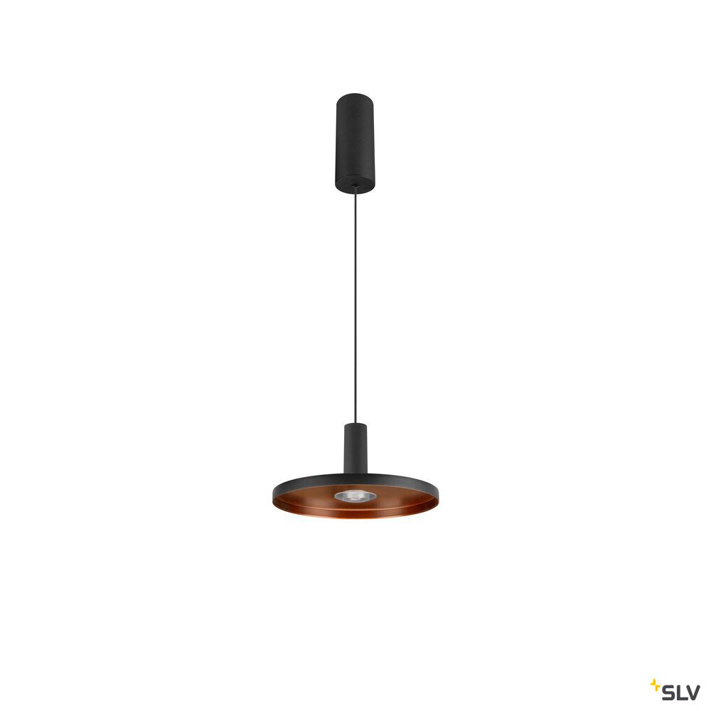 SLV LALU® SET, pendant light, LED Base, PLATE 22, PHASE, pendant length 200 cm, 2700/3000 K, 40°, black 1010792