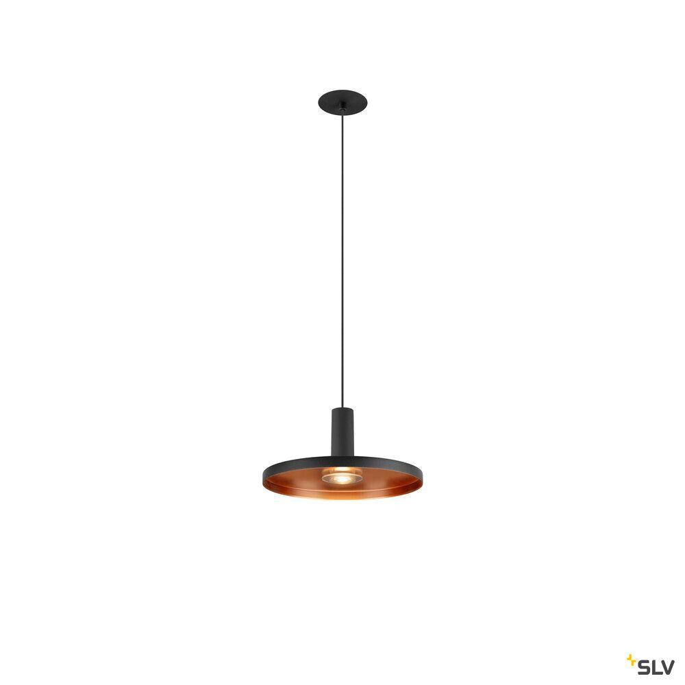 SLV LALU® SET, pendant light, LED Base, PLATE 22, PHASE, Recessed, pendant length 200 cm, 2700/3000 K, 40°, black 1010796
